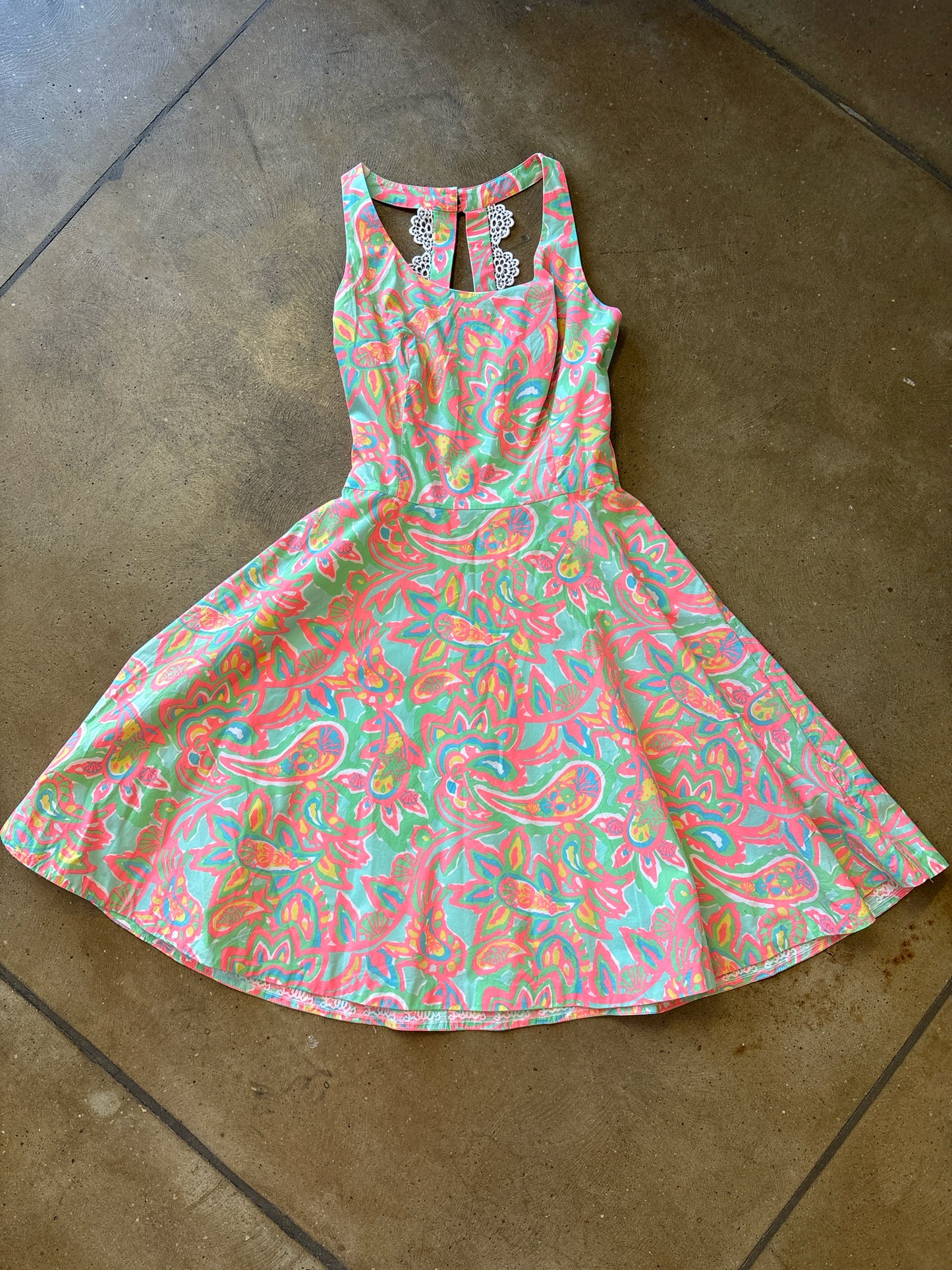 lily pulitzer Size 00 Green/Orange Paisley Dress