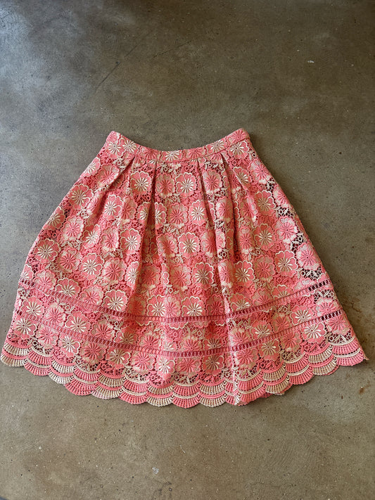 RO & DE coral/multi Lace Skirt