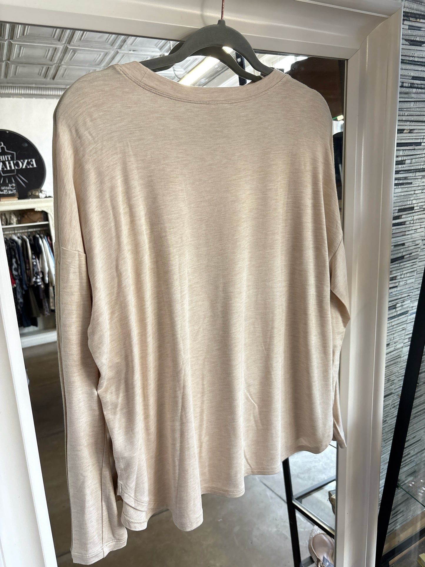 Cabi Size S Tan/Brown Flowers Top
