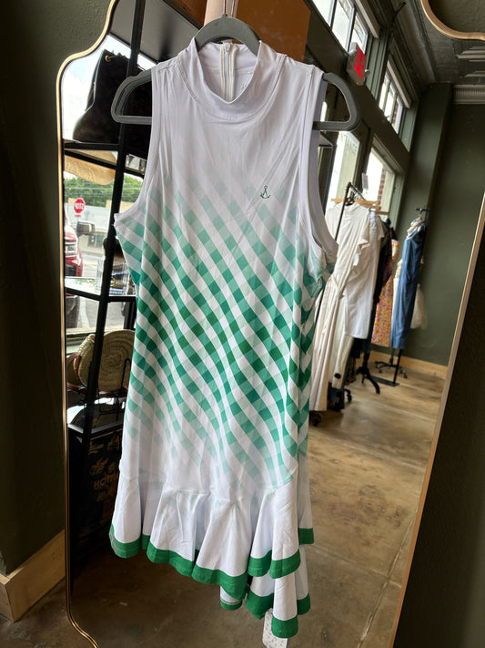 Cegolfs Size L white and green Diamond Dress