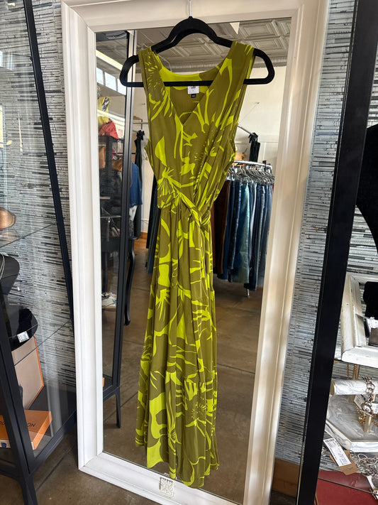 Cabi Size L Green/Yellow Floral Dress