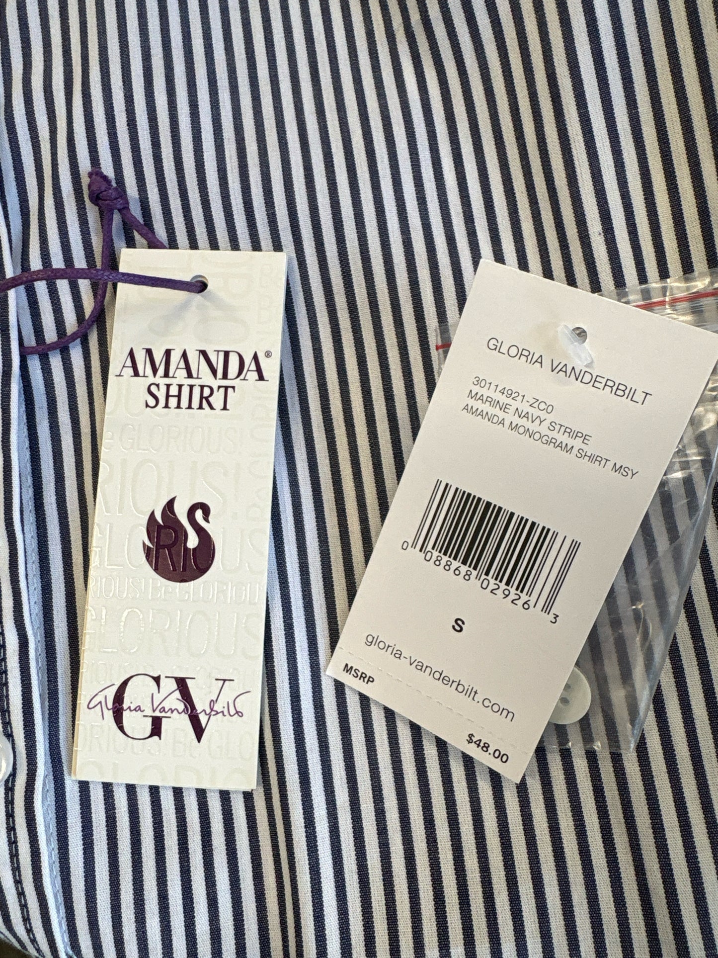 Gloria Vanderbilt Size S White + Black Top