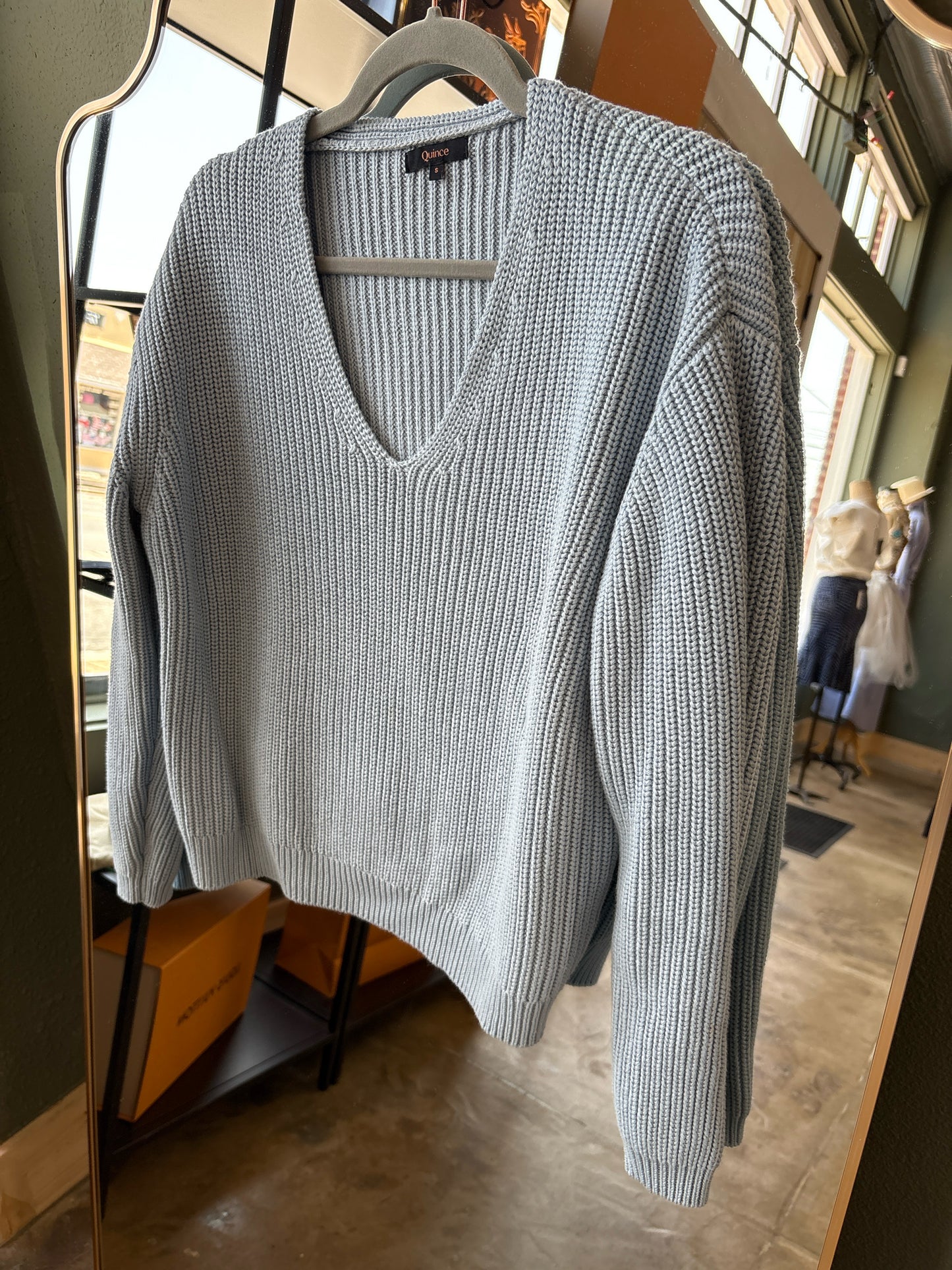 Quince Size S Blue Sweater