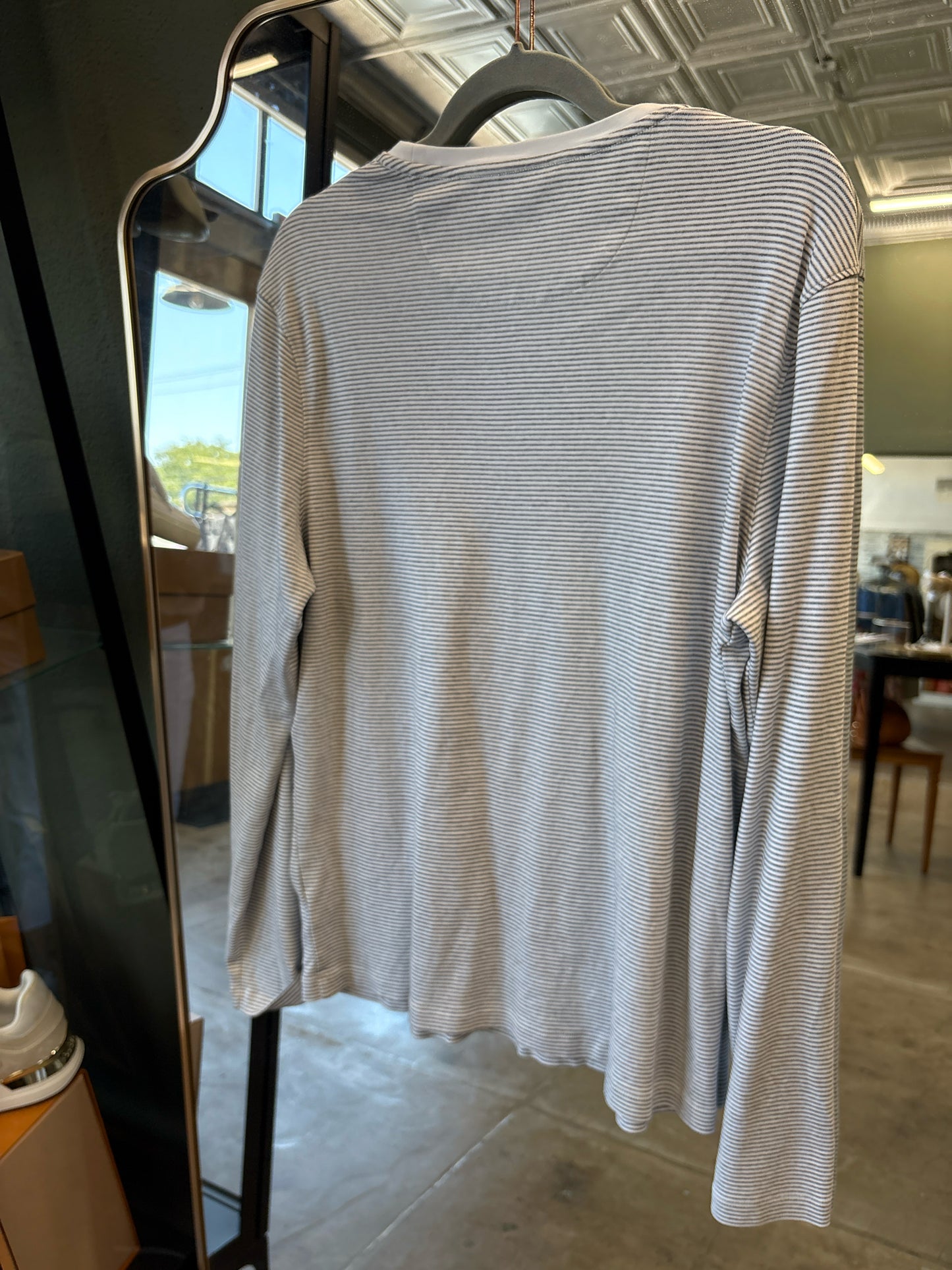 MICHAEL KORS Size L White + Gray Top