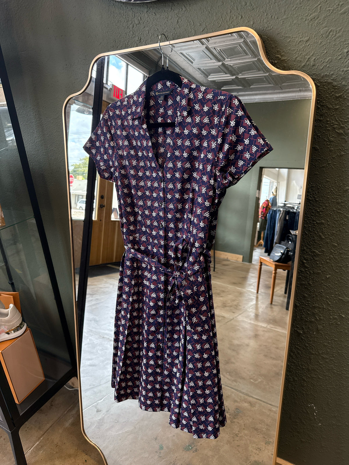 Brooks Brothers Size 2 Navy/Red Dress