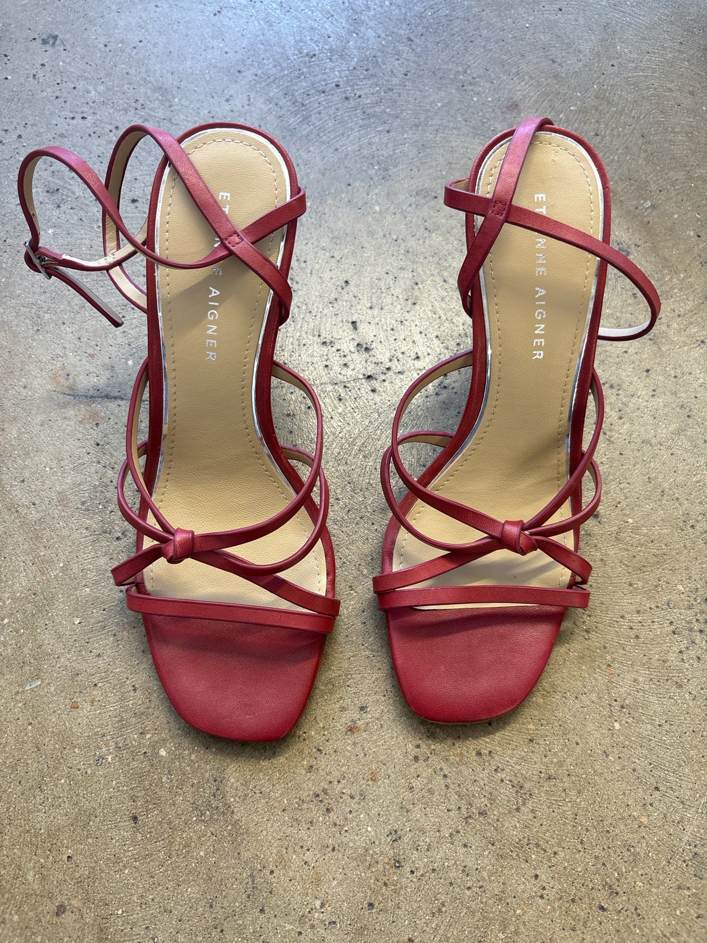 Etienne Aigner Shoe Size 7 Red Sandals
