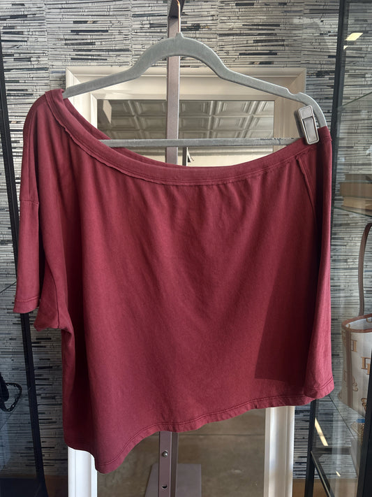 We The Free Size XL terracotta One shoulder Top