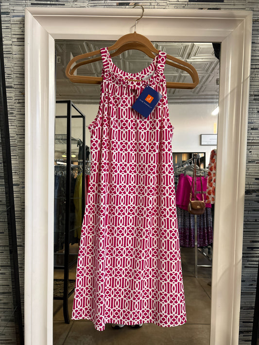 JUDE CONNALLY Size M pink and white Geometric Dress