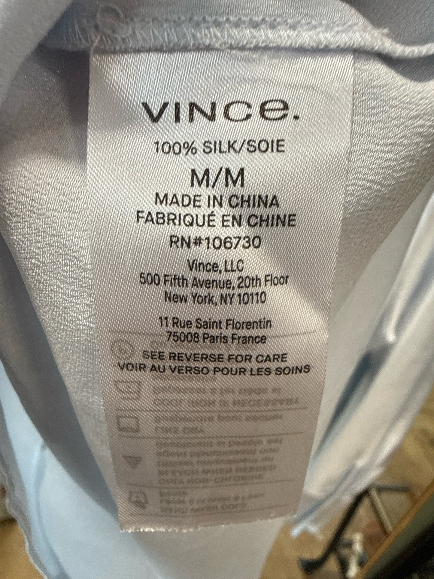 Vince Size M Light Blue Top