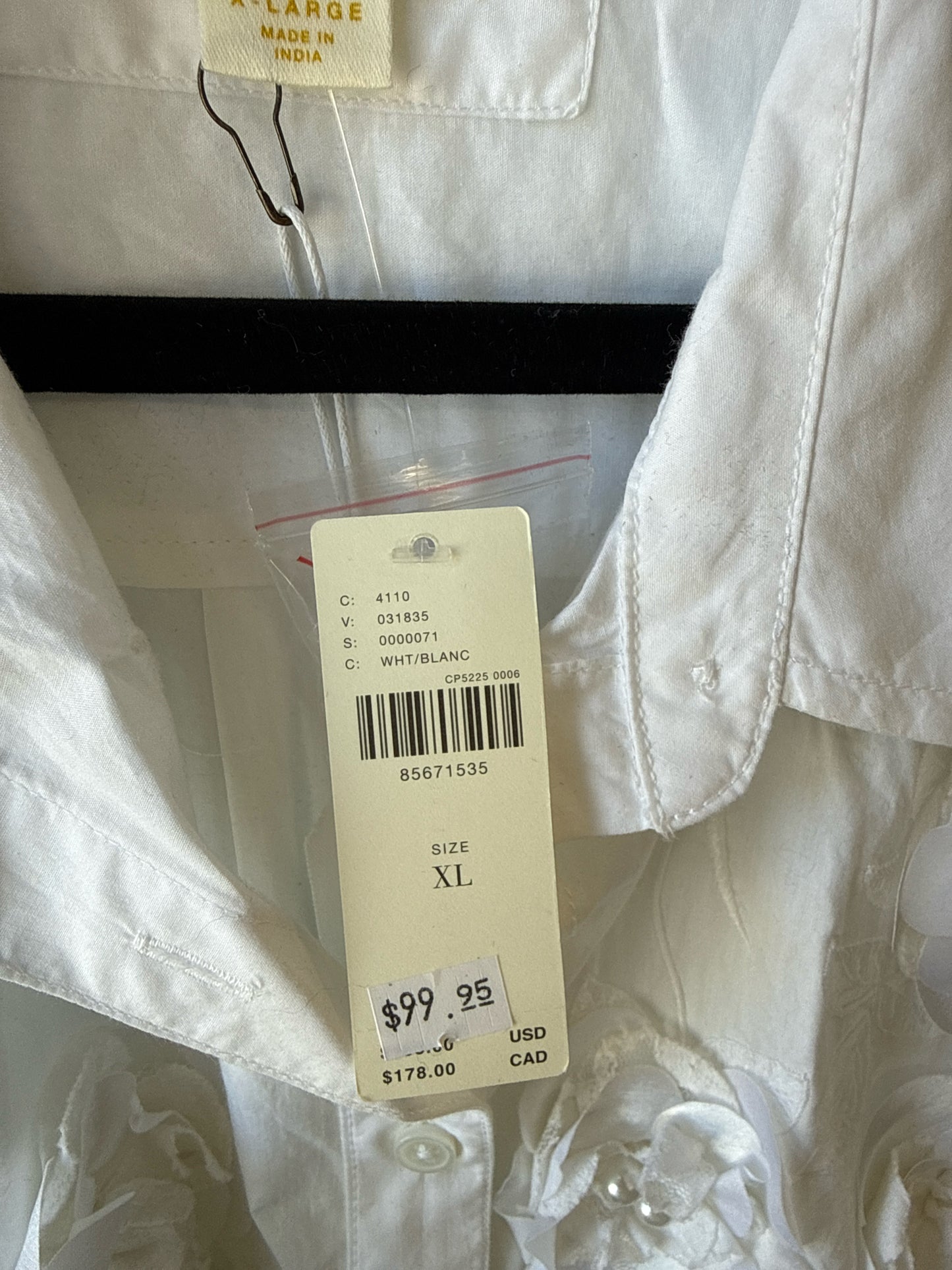 Maeve Size XL White Flowers Dress