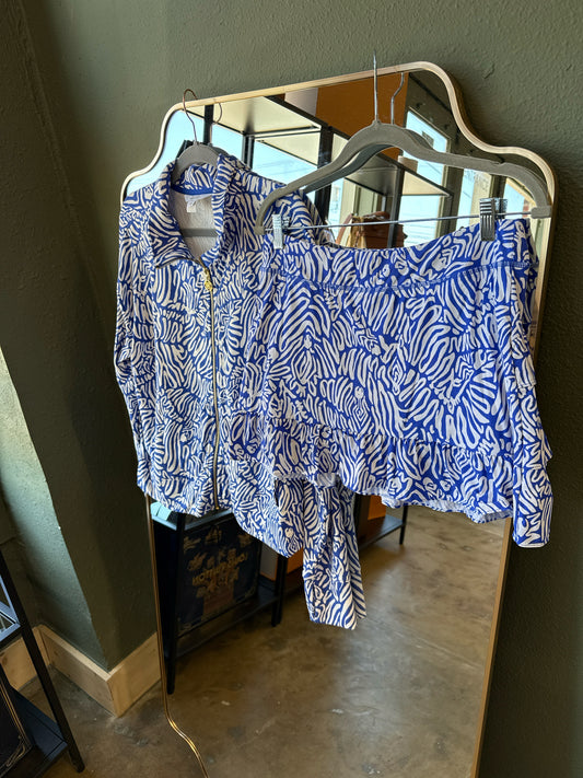 Lilly Pulitzer Size M Blue Print Two PC Set