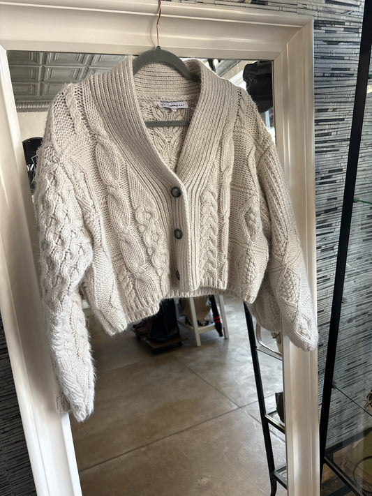 endless rose Size S Cream Crochet Cardigan