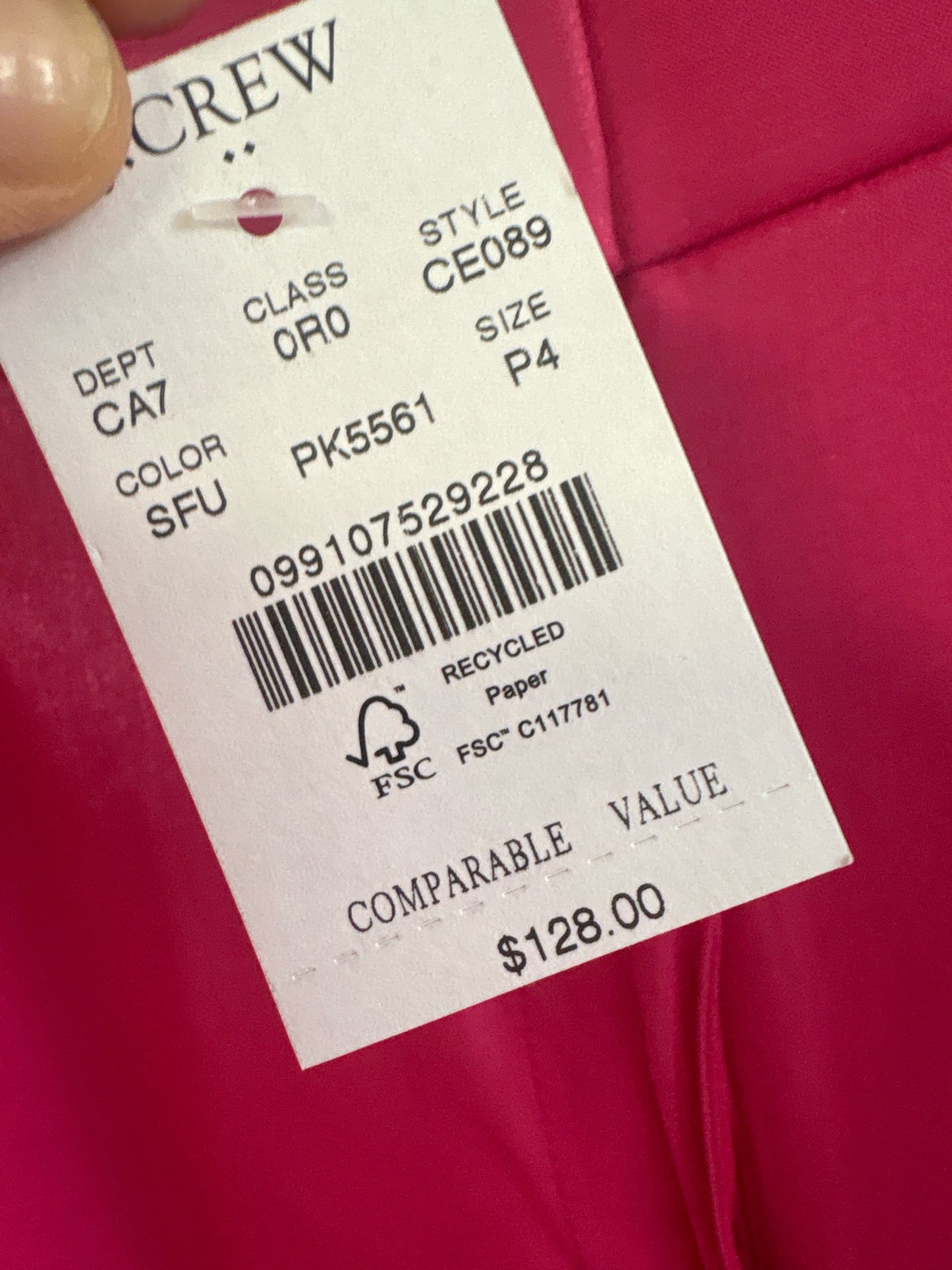J. CREW Size 4P Pink Pants