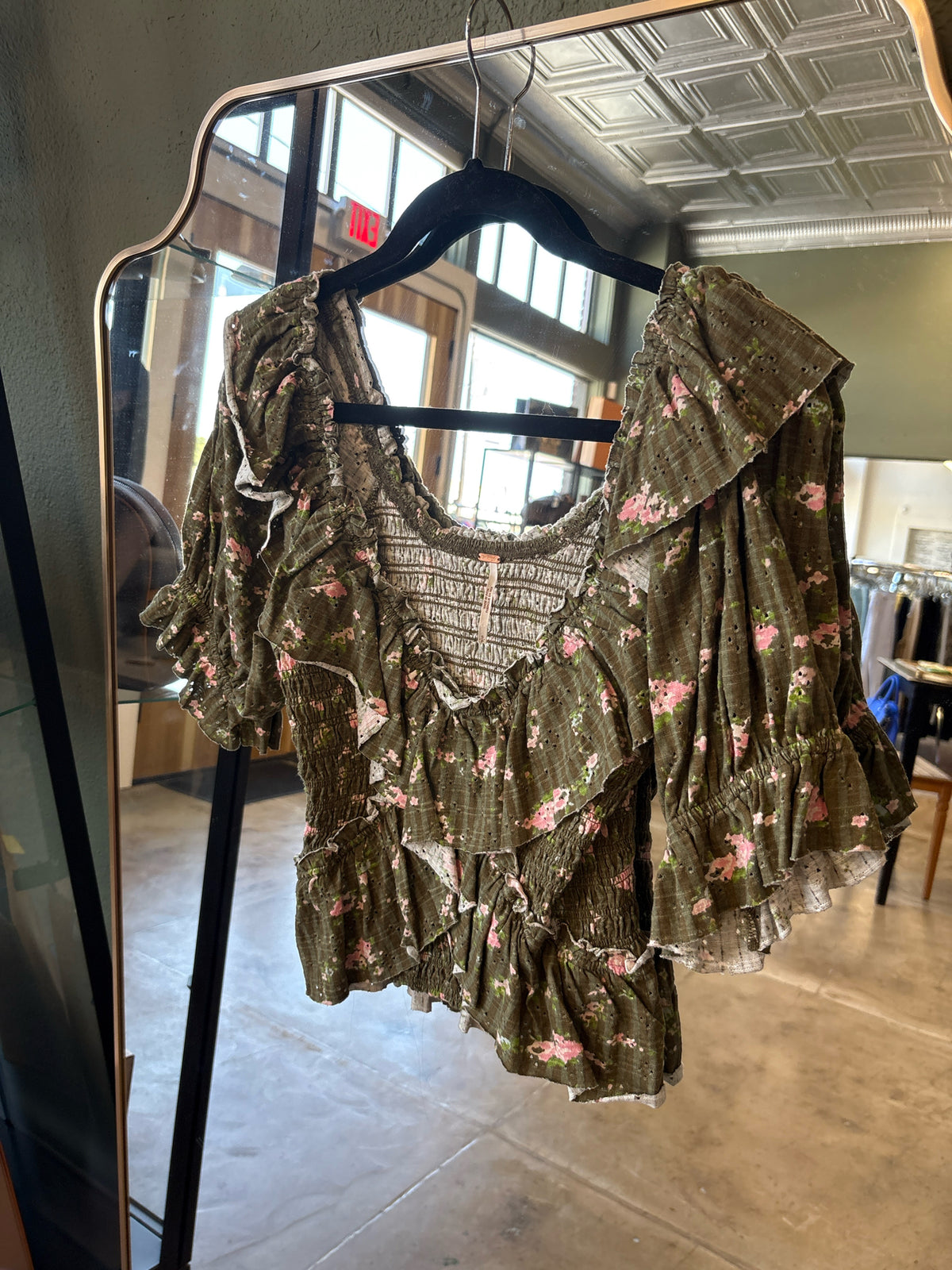 free people Size S/P Green Top