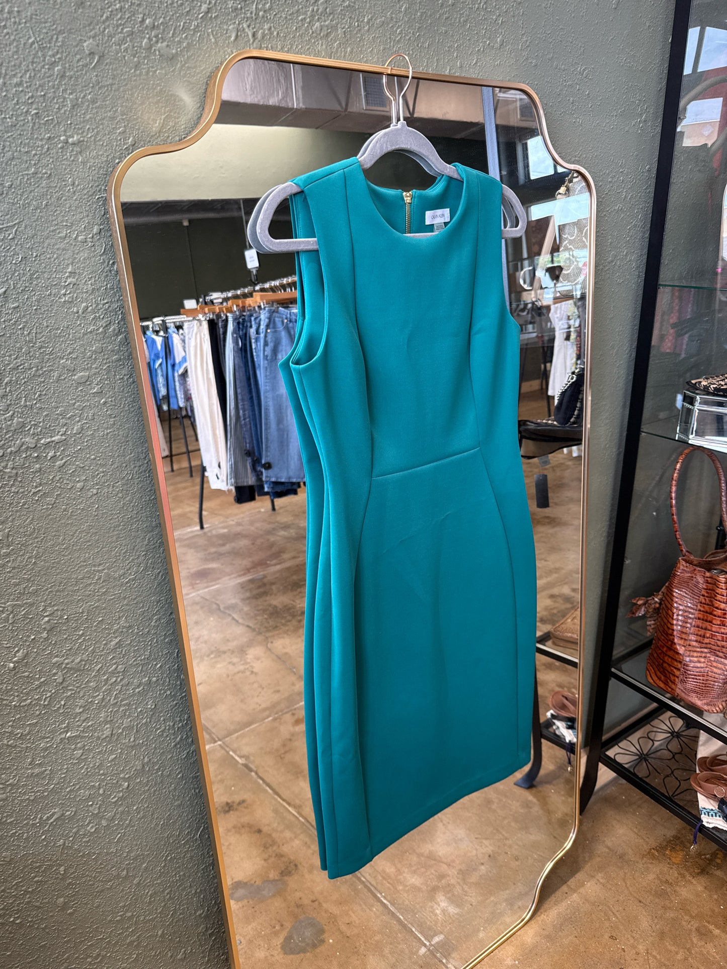 CALVIN KLEIN Size 6 Green Dress