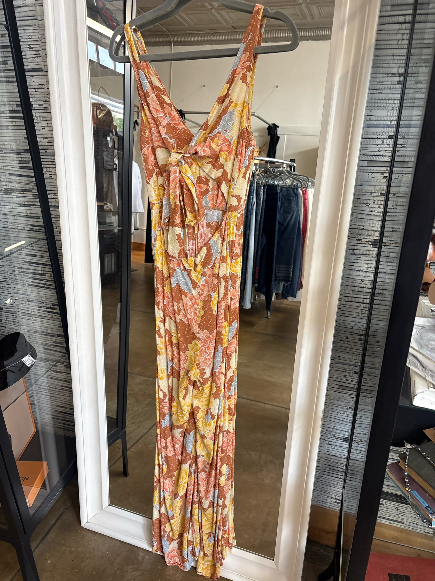 Society Amuse Size XS Brown/Multi Floral Romper