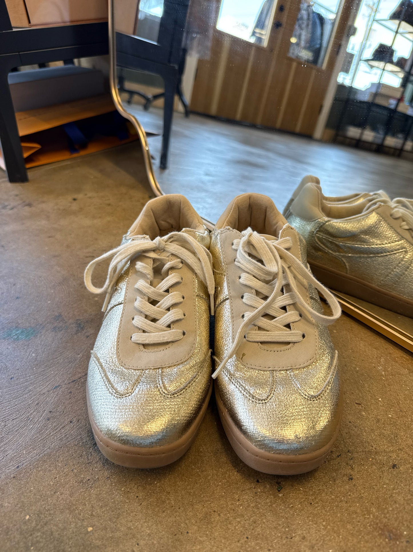 Soda Shoe Size 7.5 Gold Sneakers