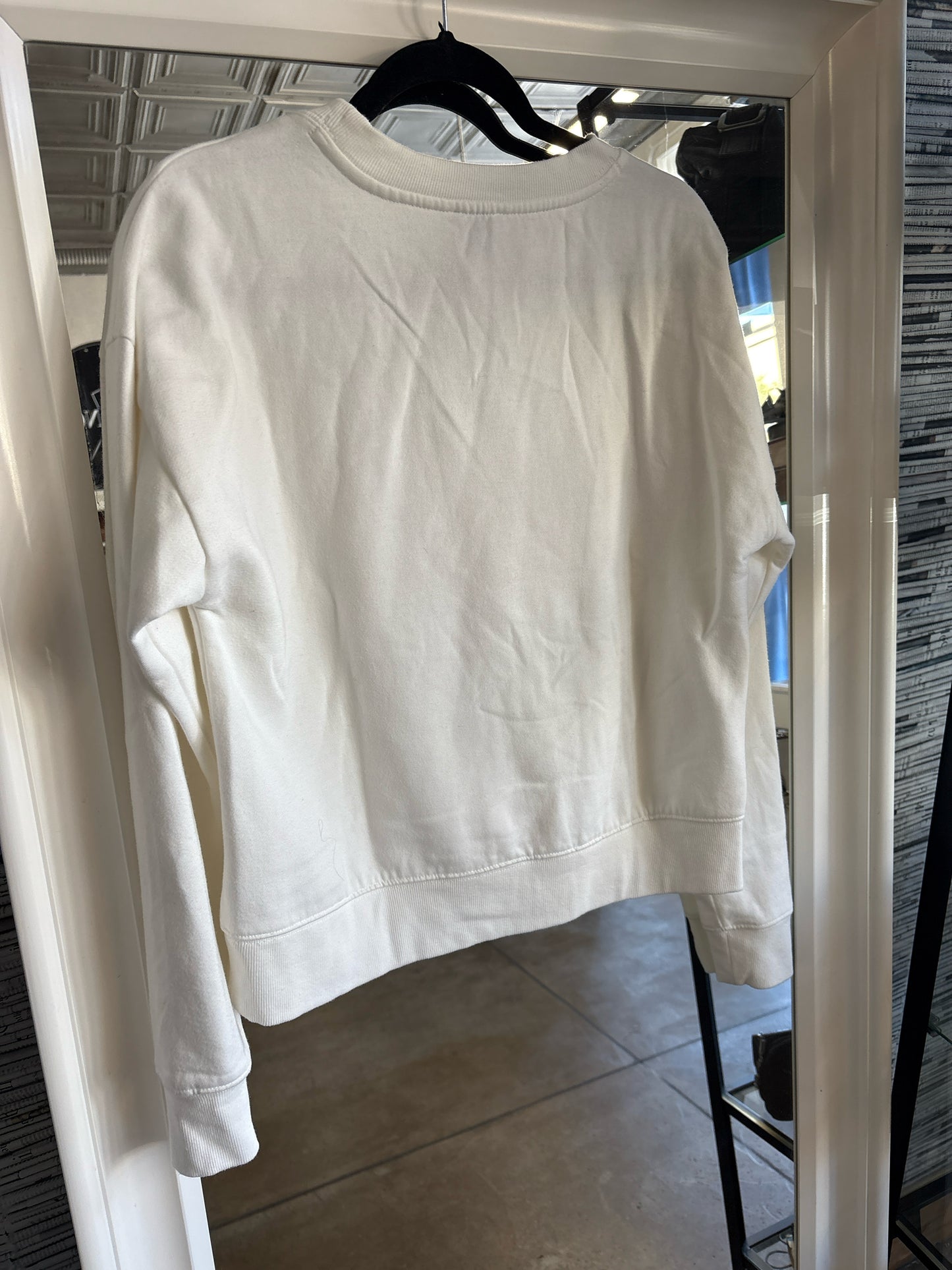 Maeve Size XS Cream/Pink Heart Sweatshirt/Hoodie