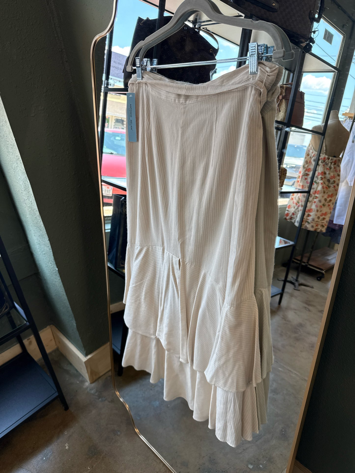 ANTONIO MELANI Size 12 Tan Skirt