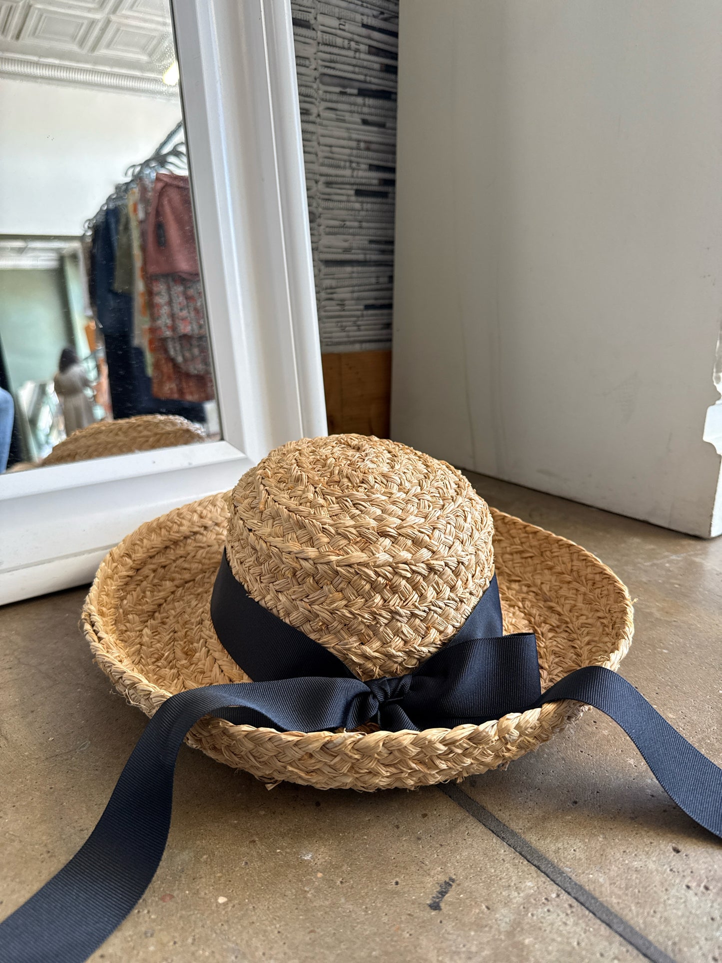 Helen Kaminski Tan/Black Straw Hat