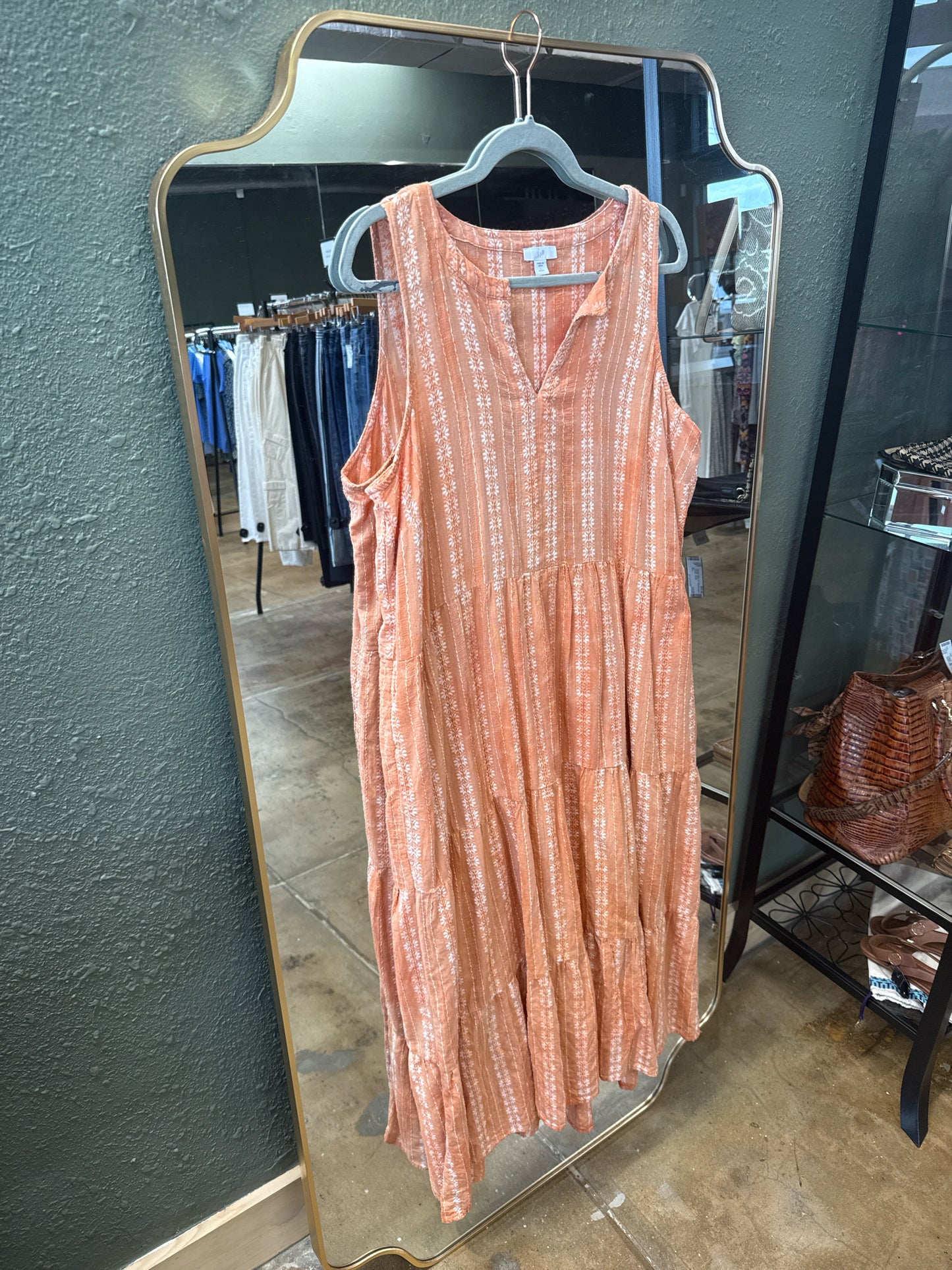 J Jill Size LP Orange Dress