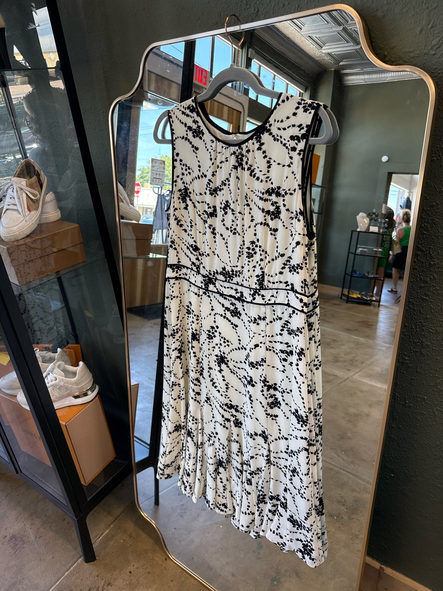 TALBOTS Size 10P White/Black Dress