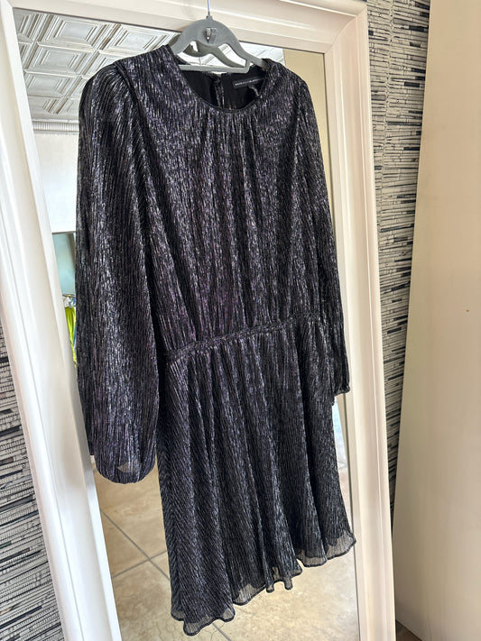White House Black Market Size S Metallic Black Dress