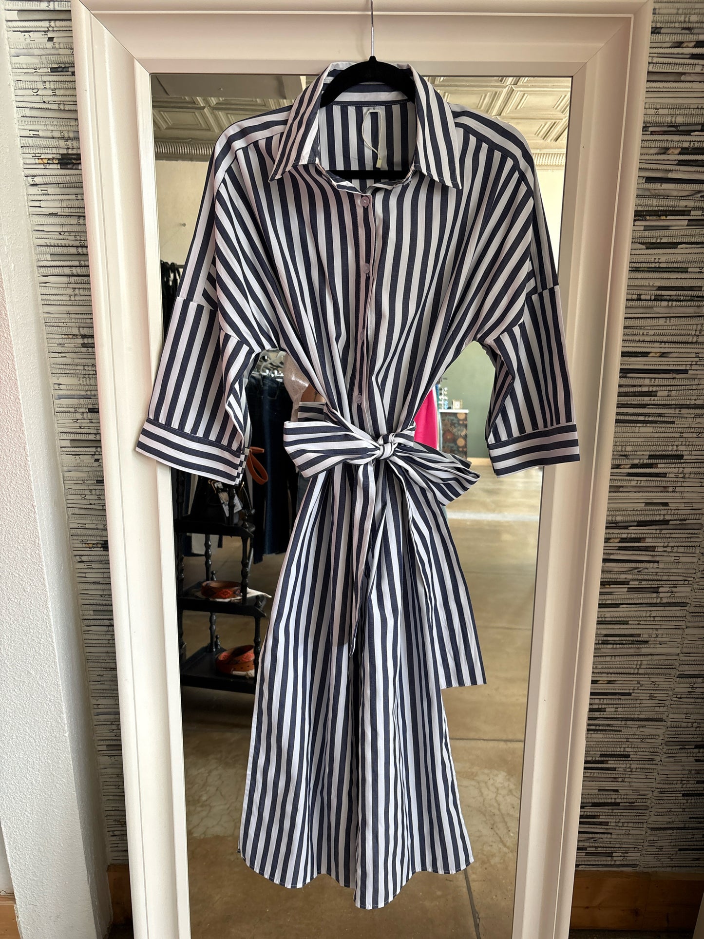 fashion Size S blue and white Stripe Dress