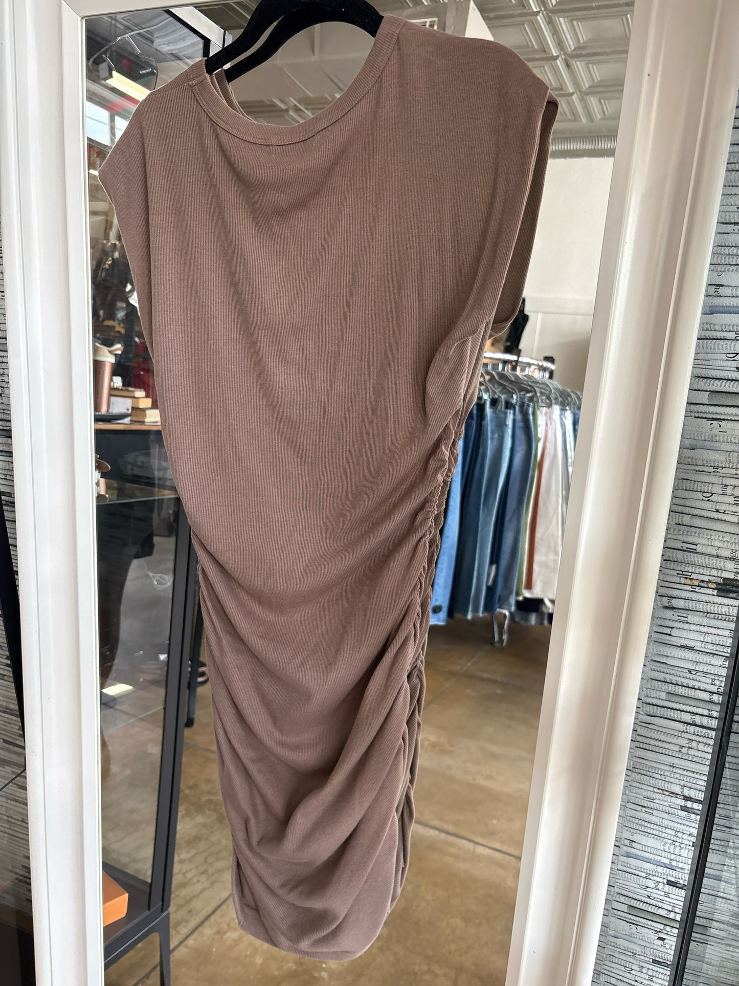 Michael Stars Size S Brown Ribbed Dress