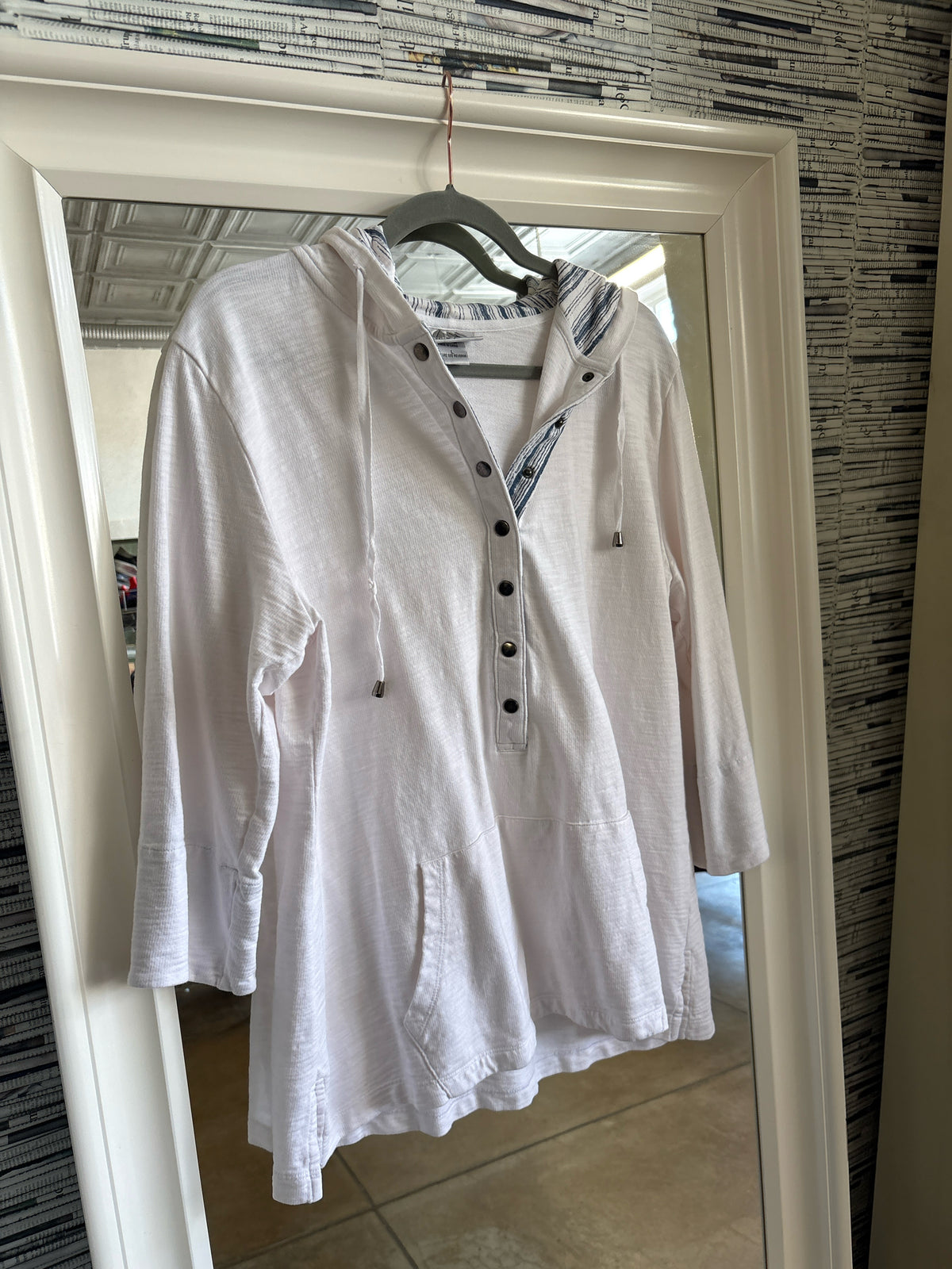 Wild Palms Size L White Sweatshirt/Hoodie