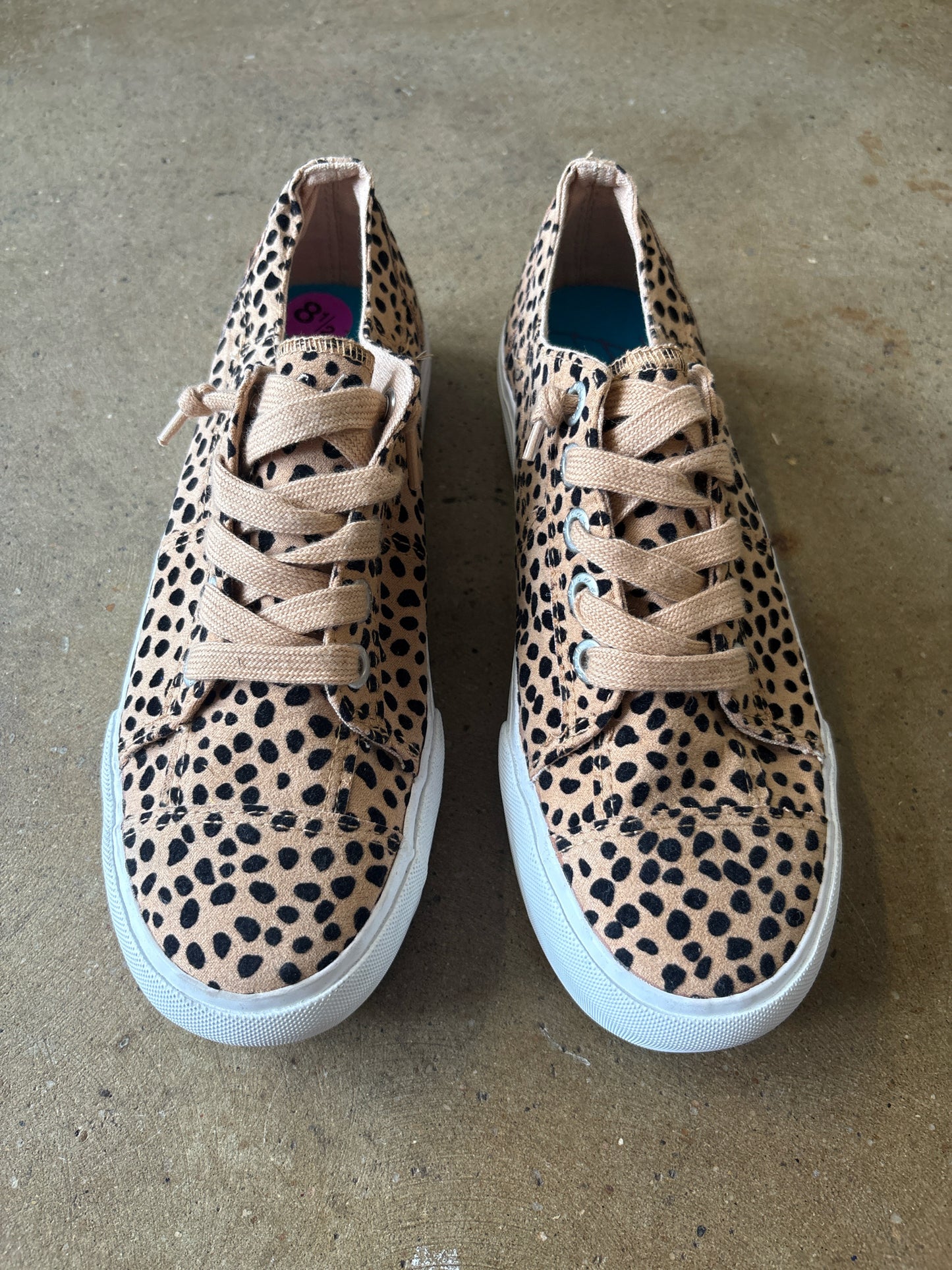 Blowfish Shoe Size 8.5 Tan/Black Animal Pattern Sneakers