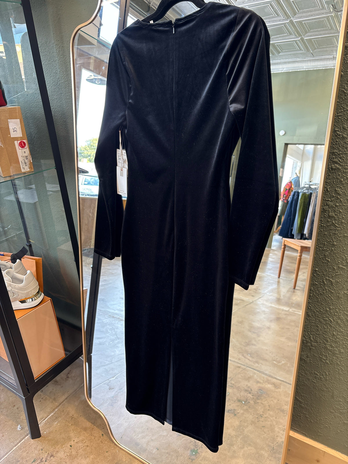GOOD AMERICAN Size 1 Black velvet Dress
