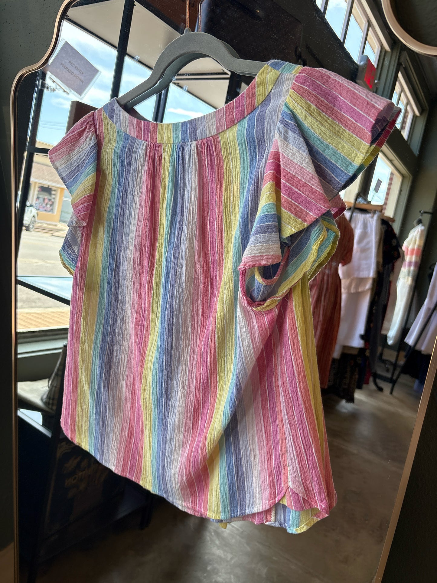 Draper James Size M multi Rainbow Top