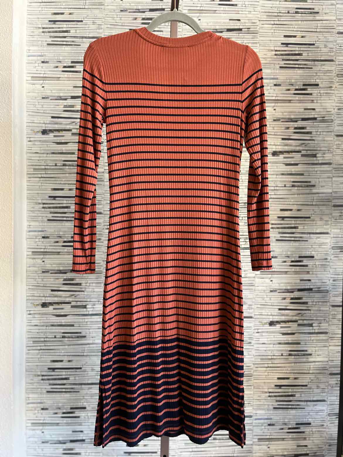 LOFT Size XSP Orange/Black Stripe Dress