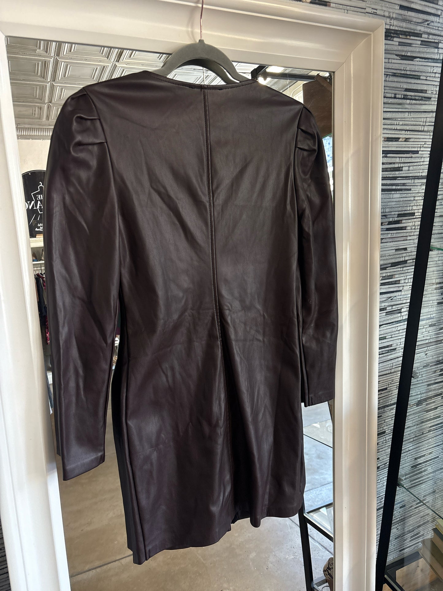 Betsey Johnson Size 2 Brown faux leather Dress