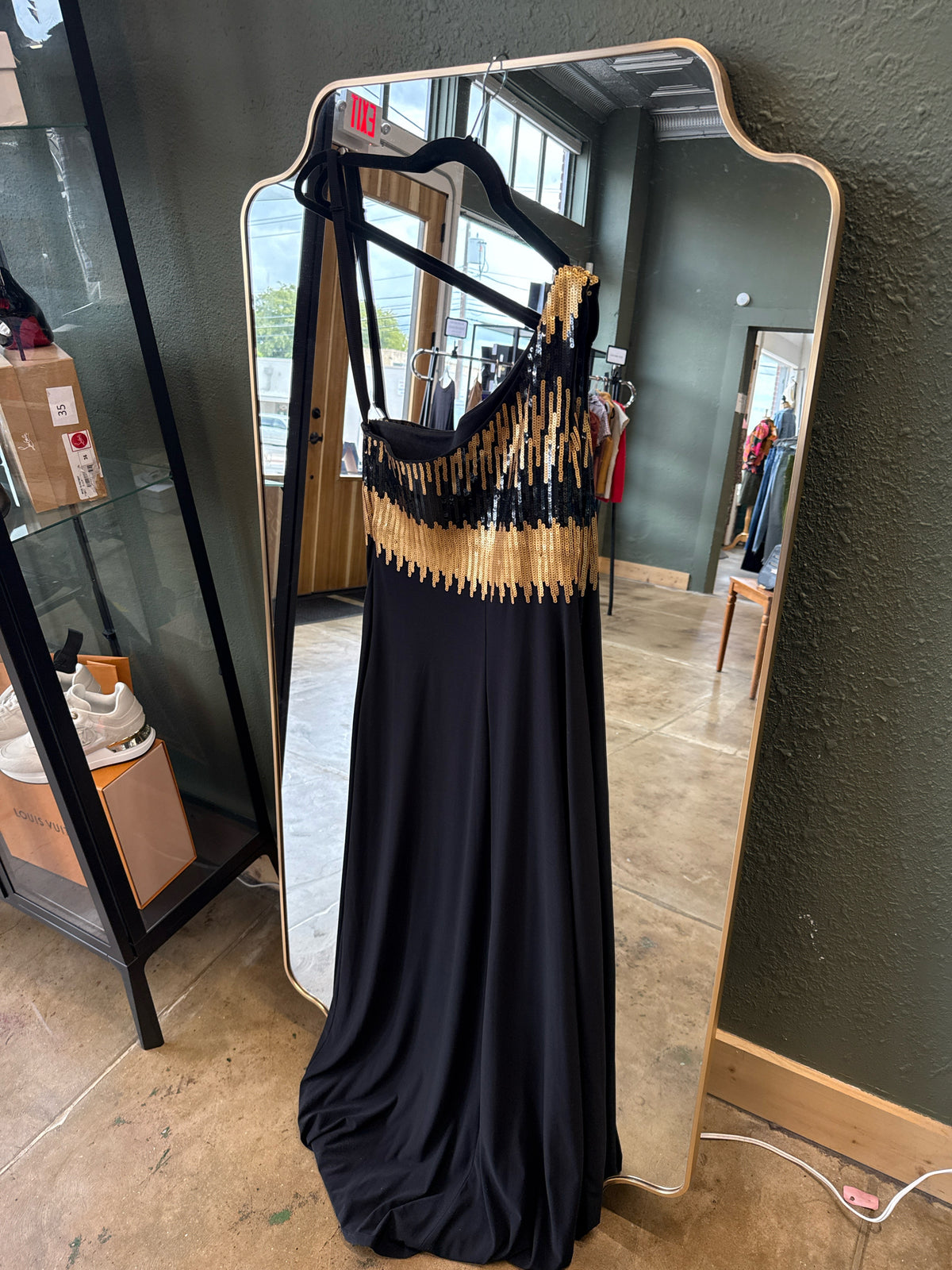 David Meister Size 6 Black/Gold Formal