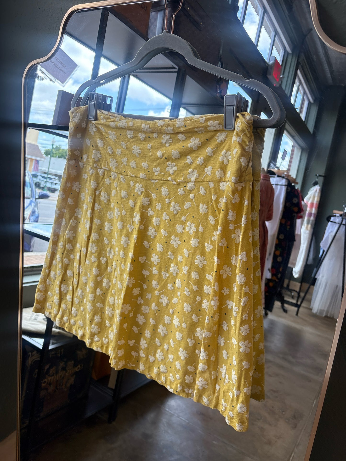 TOAD & CO Size L Yellow & White Skirt