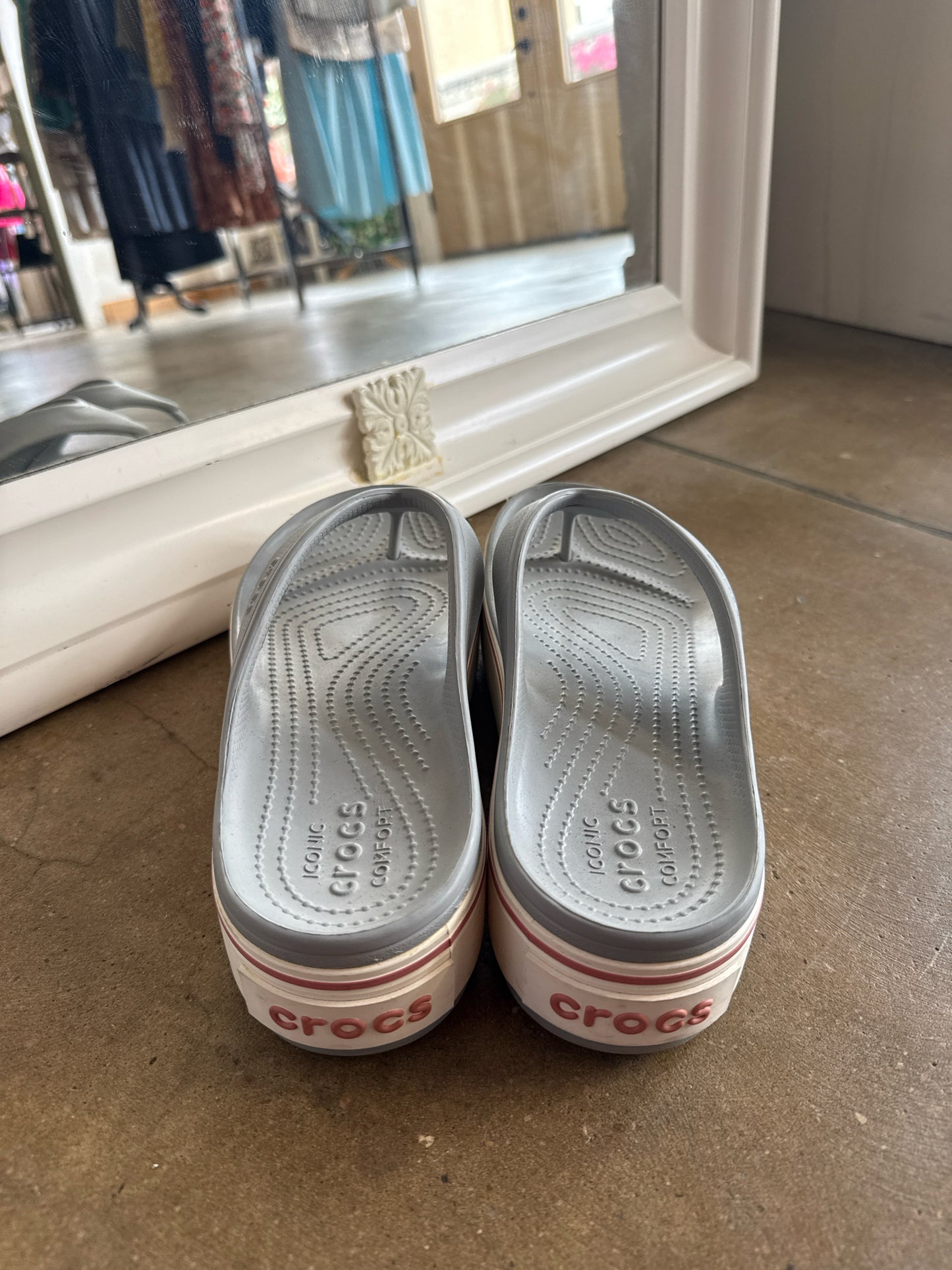 Crocs Shoe Size 9 Light Blue Flip Flops