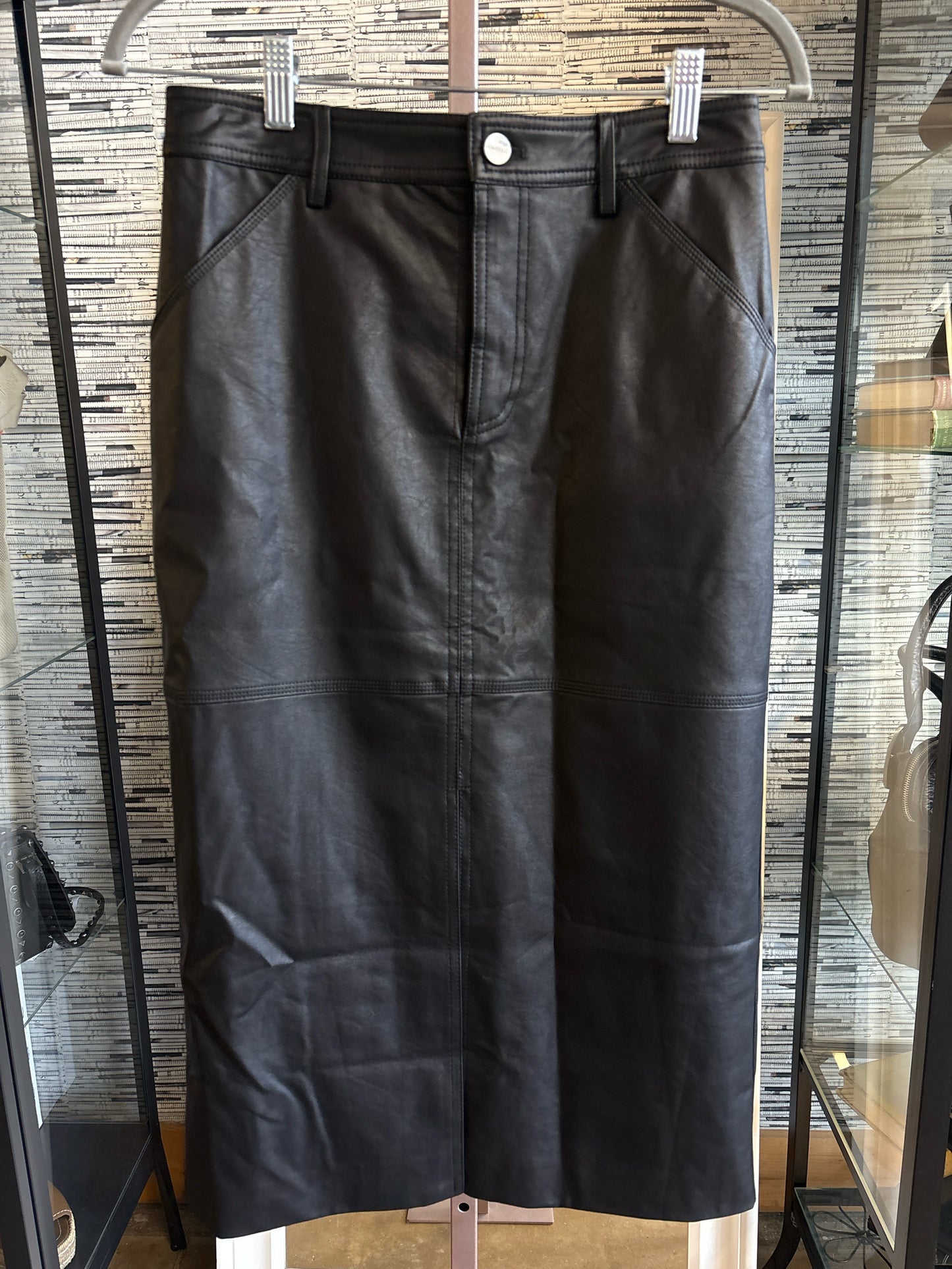 Sanctuary Size 26 Black faux leather Skirt