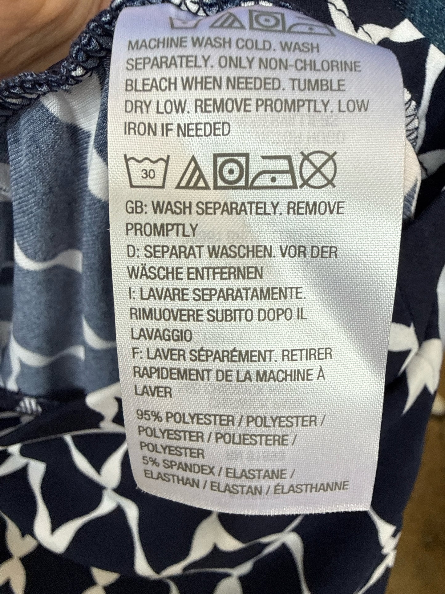 Susan Graver Size 1X Navy/White Pants