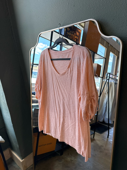 TALBOTS Size L Orange/White Top