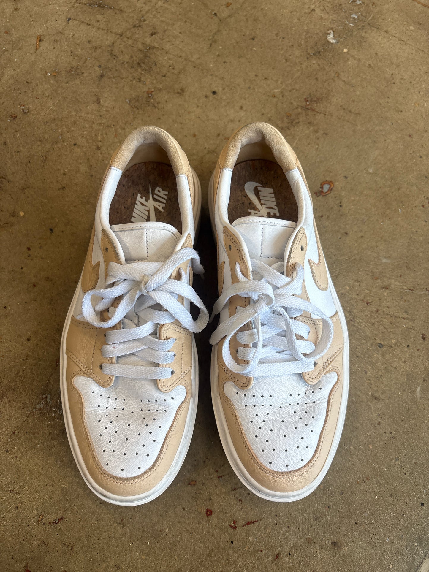 NIKE Shoe Size 8 TAN AND WHITE Sneakers