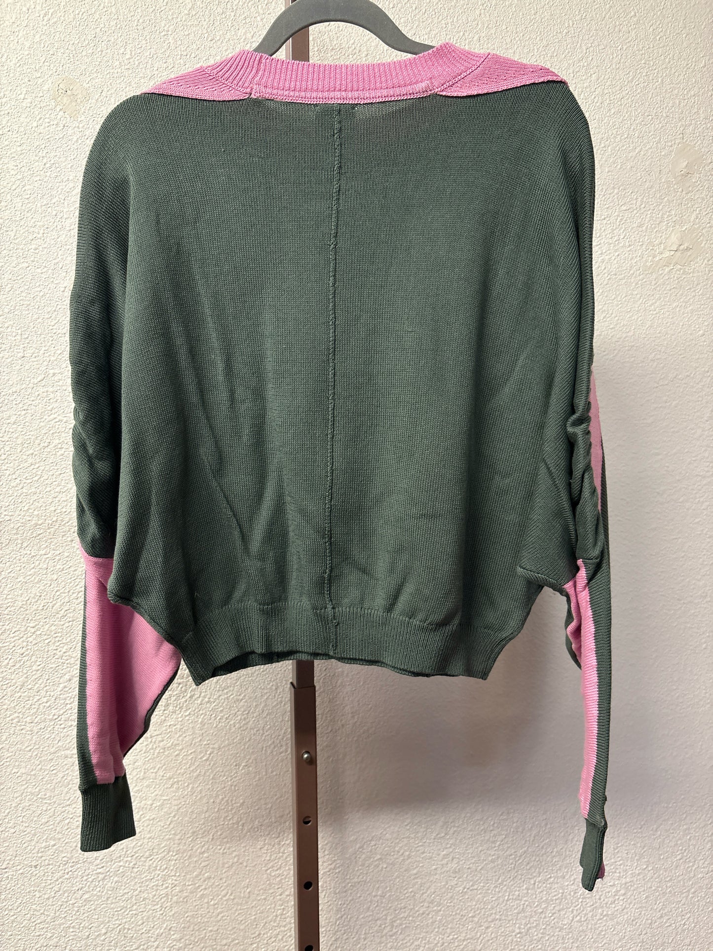 Maeve Size S Green/Blush Knit Sweater