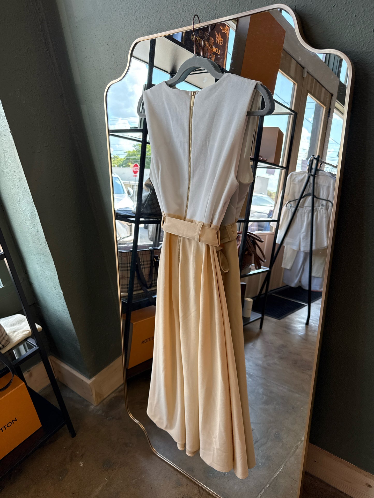 CALVIN KLEIN Size 10 Cream Dress