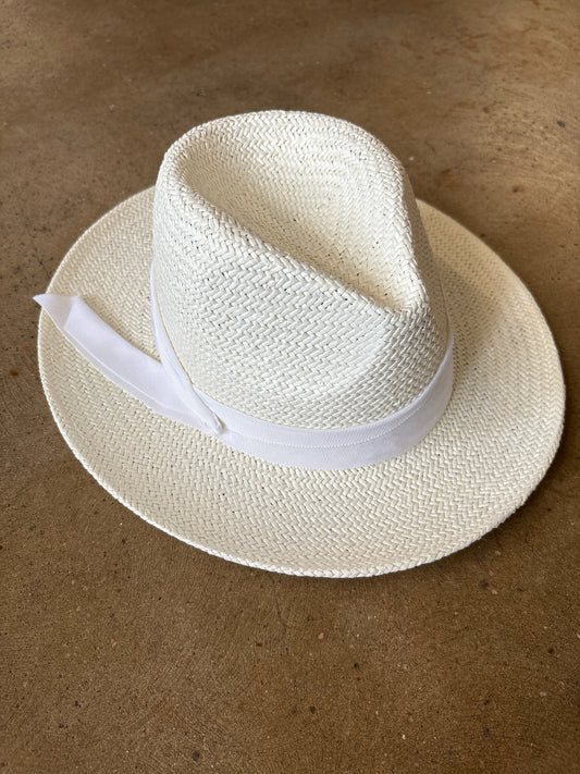 TALBOTS Cream Straw Hat