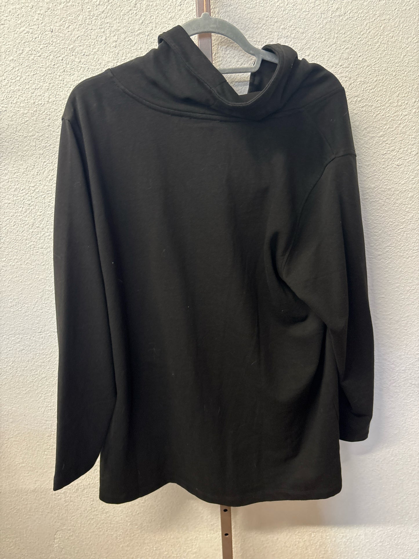 Soft Surroundings Size 1X Black Sweatshirt/Hoodie