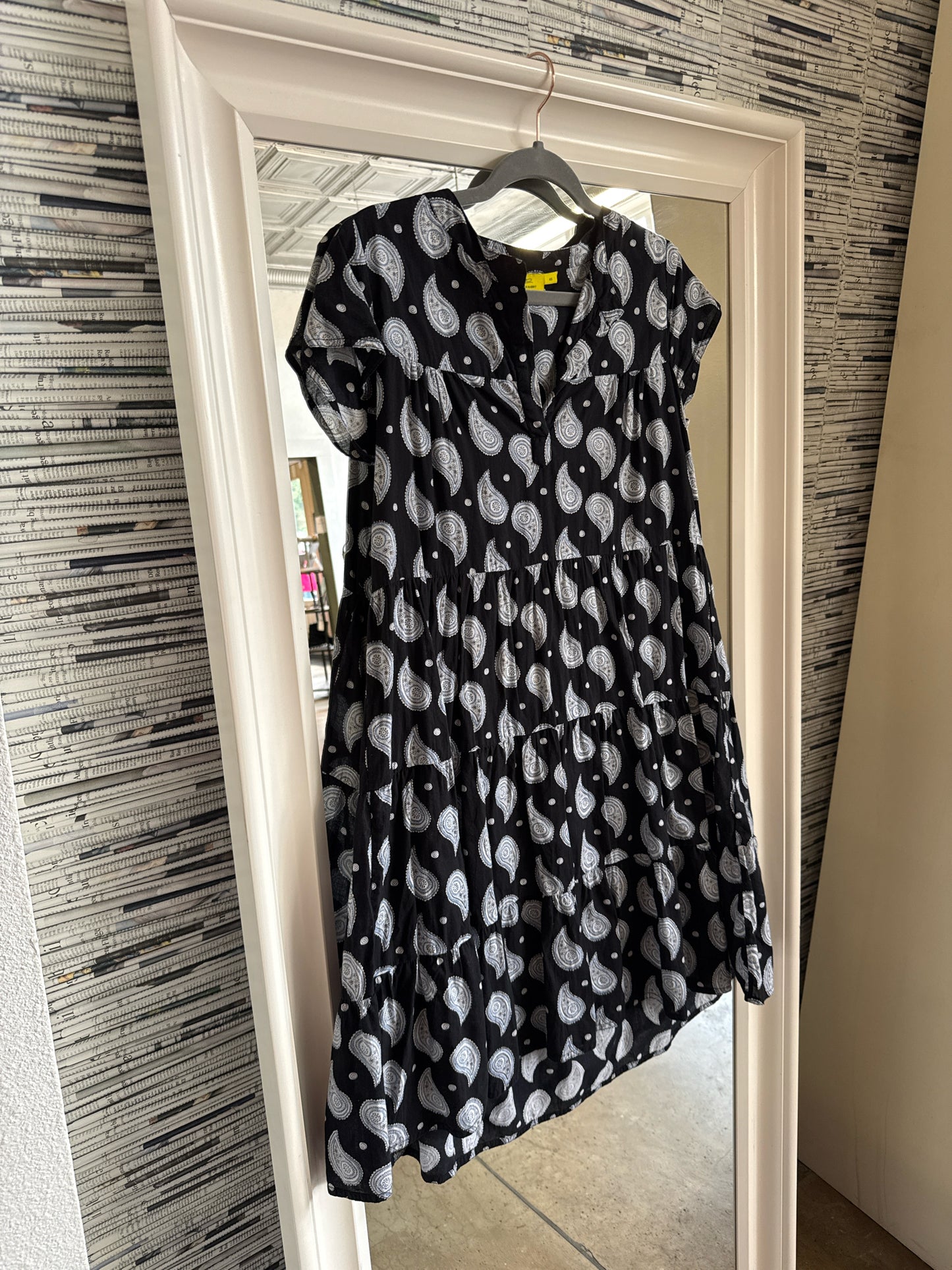 ROLLER RABBIT Size XS Black/Blue Large Paisley Dress