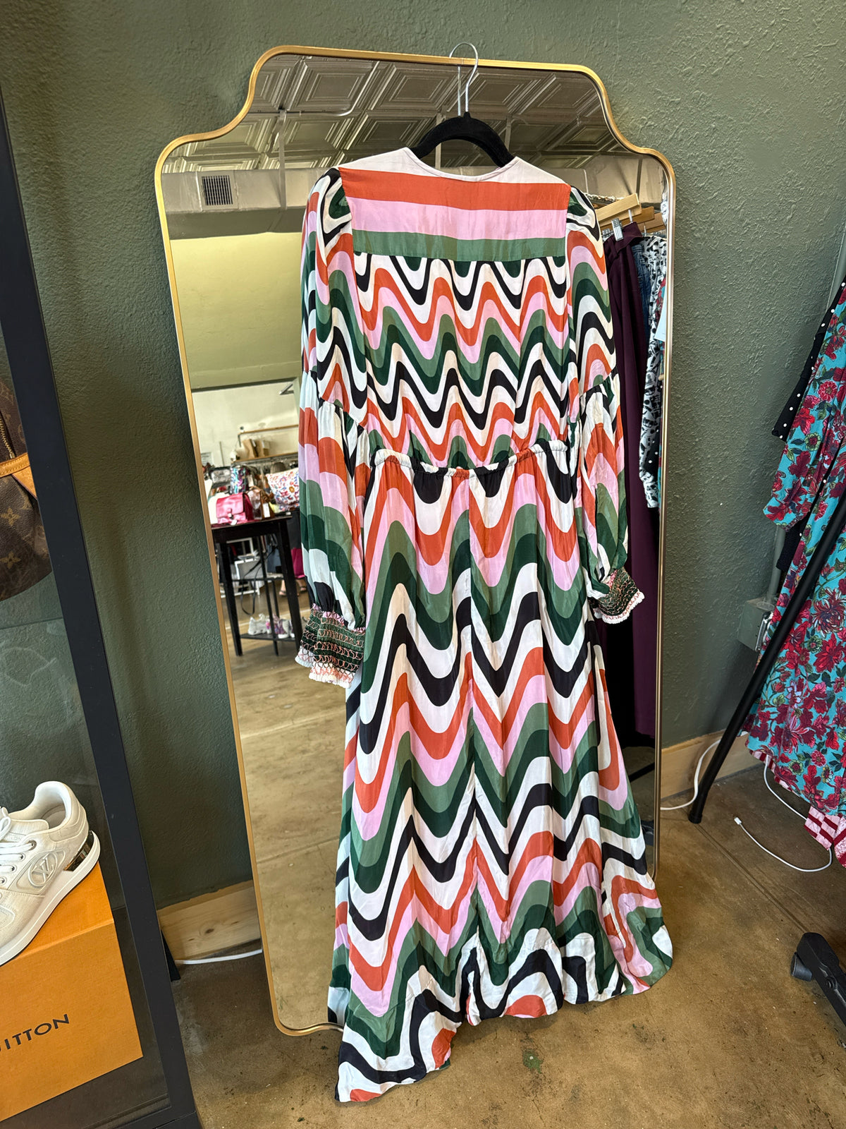Farm RIO Size S Green/Orange/Black Dress