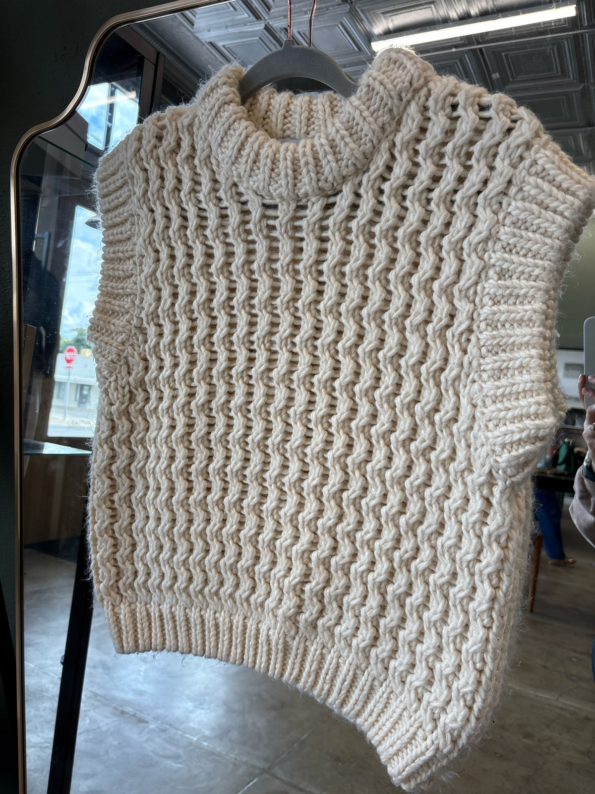 ZARA Size S Cream Crochet Sweater