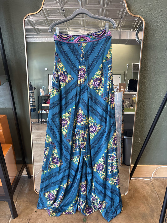 free people Size L aqua/multi Romper